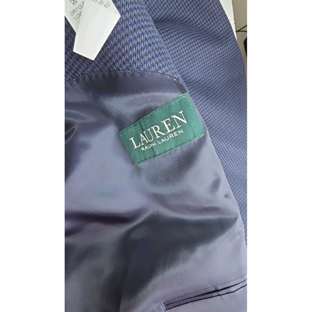 Ralph Lauren Blazer Sport Coat Mens 48R Blue BLACK Check PREPPY EUC - Picture 4 of 13